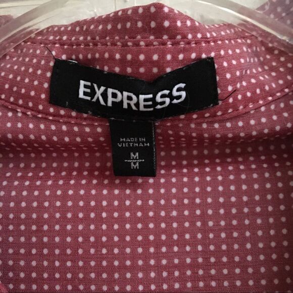 Express micro polka dot roll tab blouse M - Picture 8 of 9
